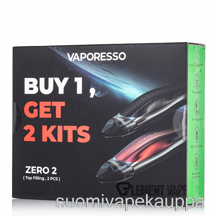 Vape Kauppa Vaporesso Zero 2 Pod System 2-pack Promootio Hiilikuitu + Musta Punainen